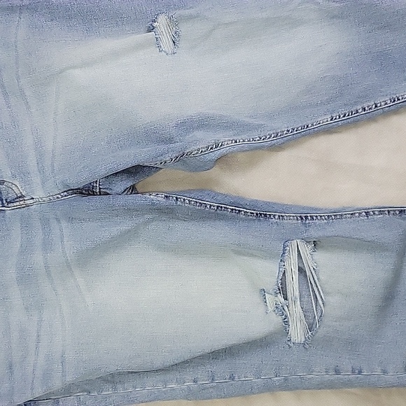 Stitch Star Womens Distressed Faded Light Wash Button Fly Jeans Size 20 - Picture 12 of 12